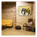 Elephant in Abstract Landscape with Yellow Foliage