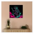 Σκελετός Punk με Ρόπαλο Neon Magenta Cyan