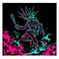 Σκελετός Punk με Ρόπαλο Neon Magenta Cyan