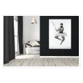 Bearded Male Ballerina Holding Baseball Bat Black and White