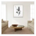 Bearded Male Ballerina Holding Baseball Bat Black and White