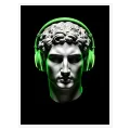Άγαλμα Κλασικό με Πράσινα Neon Ακουστικά