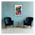 Colorful Boxer Dog Modern Expressionist Portrait Canvas