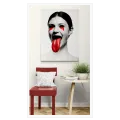 Γυναικείο Πορτραίτο Dark Art Ασπρόμαυρο με Κόκκινο
