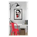 Γυναικείο Πορτραίτο Dark Art Ασπρόμαυρο με Κόκκινο