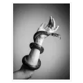 Snake Entwined Around Arm Black and White Photography