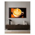 Φλιτζάνι Καφέ Latte Art Μοντέρνος Πίνακας σε Καφέ και Πορτοκαλί Τόνους