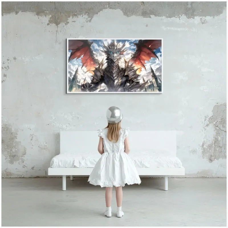 Majestic Fantasy Dragon Anime Art Canvas Print