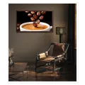 Freshly Roasted Coffee Beans Falling into Espresso Cup
