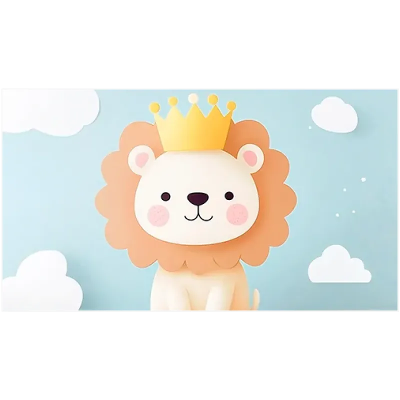 Cute Little Lion King Wall Art Canvas Print