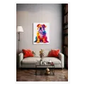 Geometric Colorful Bulldog Vibrant Modern Canvas Art