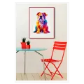 Geometric Colorful Bulldog Vibrant Modern Canvas Art