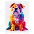 Geometric Colorful Bulldog Vibrant Modern Canvas Art
