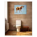 Cow On Tightrope Surreal Fine Art Blue
