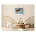 Cow On Tightrope Surreal Fine Art Blue