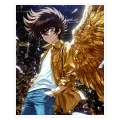 Ήρωας Anime με Χρυσά Φτερά Αγγέλου