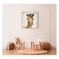 Cute Horse Portrait Illustration in Brown and Soft Blue