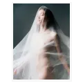 Female Portrait Fine Art Veil Ethereal White Grey