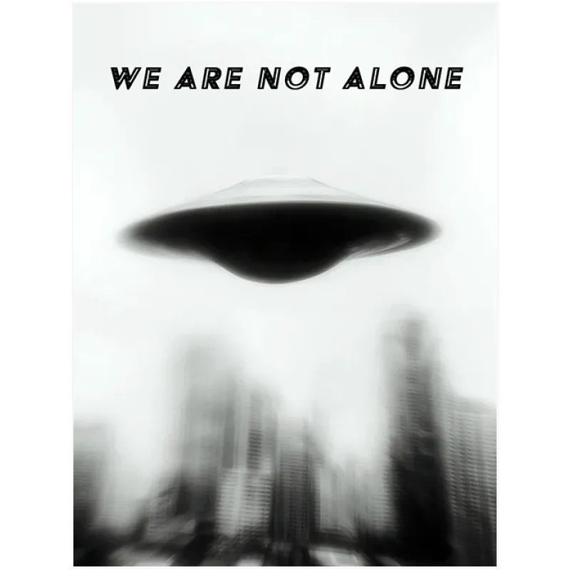 UFO Πίνακας Μινιμαλιστική Ασπρόμαυρη Αφίσα Φαντασίας