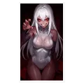 Πορτραίτο Anime Σκοτεινής Φαντασίας Κόκκινο Ασημί