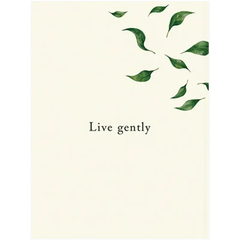 Live Gently Μινιμαλιστικός Πίνακας με Πράσινα Φύλλα