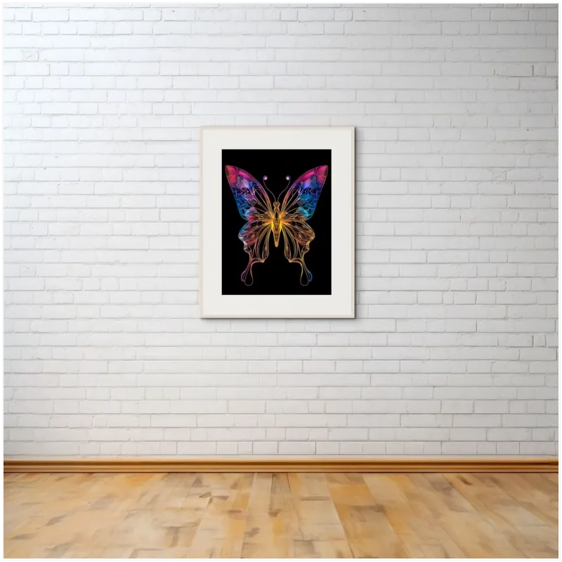 Ψηφιακή Πεταλούδα Neon Abstract Πολύχρωμο Φόντο