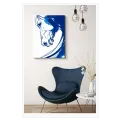 Blue Horse Line Art Minimalist Canvas Print