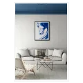 Blue Horse Line Art Minimalist Canvas Print
