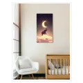 Elephant on Clouds with Crescent Moon Magical Night Glow