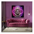Άγαλμα Ηρακλή με Λεοντή Neon Φόντο