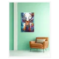 Majestic Deer Modern Watercolor Colorful Canvas Art