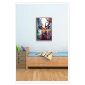 Majestic Deer Modern Watercolor Colorful Canvas Art