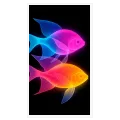 Luminous Neon Fish Modern Wall Art Print