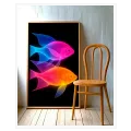 Luminous Neon Fish Modern Wall Art Print