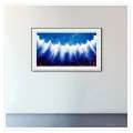 Abstract Ocean Waves Painting in Blue and White
