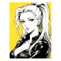 Πορτραίτο Γυναίκας Anime Manga σε Φωτεινό Κίτρινο Φόντο