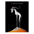 Απεικόνιση Αιγόκερως Minimalist Zodiac Art Μαύρο Φόντο