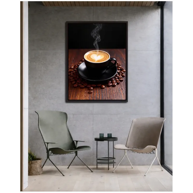 Φλιτζάνι Καφέ Latte Art Καρδιά Ζεστή Ατμόσφαιρα Καφέ Φόντο