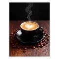 Φλιτζάνι Καφέ Latte Art Καρδιά Ζεστή Ατμόσφαιρα Καφέ Φόντο