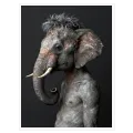 Σουρεαλιστικό Πορτραίτο Ανθρωπόμορφου Ελέφαντα σε Σκούρο Φόντο