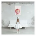 Cute Sleeping Lion Watercolor Pink Nursery Art