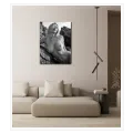 Γυναικείο Καλλιτεχνικό Γυμνό Πορτραίτο σε Βράχους Ασπρόμαυρο