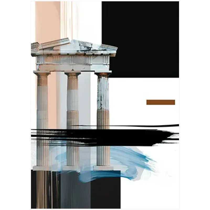 Αρχαία Ελληνική Αρχιτεκτονική Αφηρημένη Σύνθεση Μαύρο