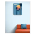 Dubai Travel Retro Minimalist Poster Palm Trees Blue
