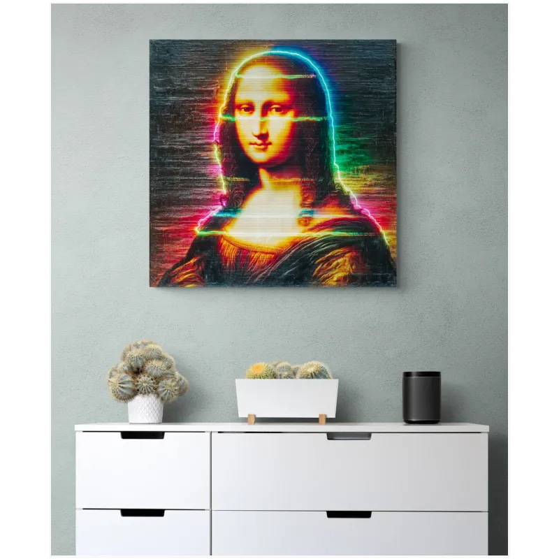 Πορτραίτο Μόνα Λίζα Neon Glitch Modern Pop Art