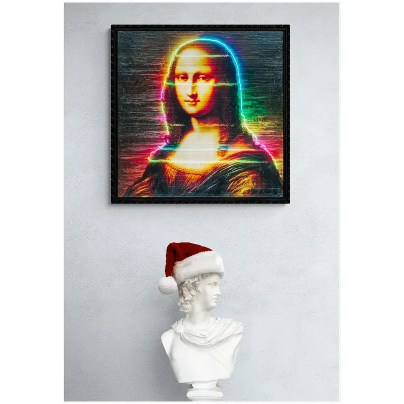 Πορτραίτο Μόνα Λίζα Neon Glitch Modern Pop Art