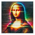 Πορτραίτο Μόνα Λίζα Neon Glitch Modern Pop Art