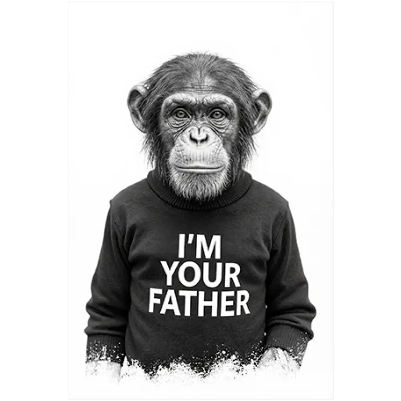 Πορτραίτο Χιμπατζή I'm Your Father Ασπρόμαυρο