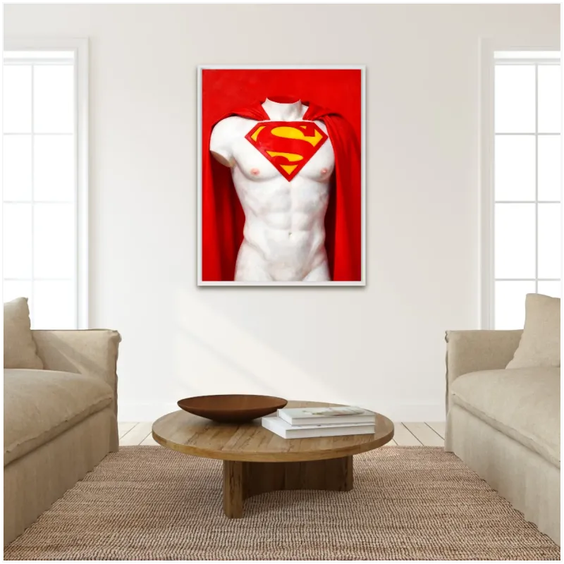 Κλασικό Άγαλμα Κορμός Superman Pop Art Κόκκινο