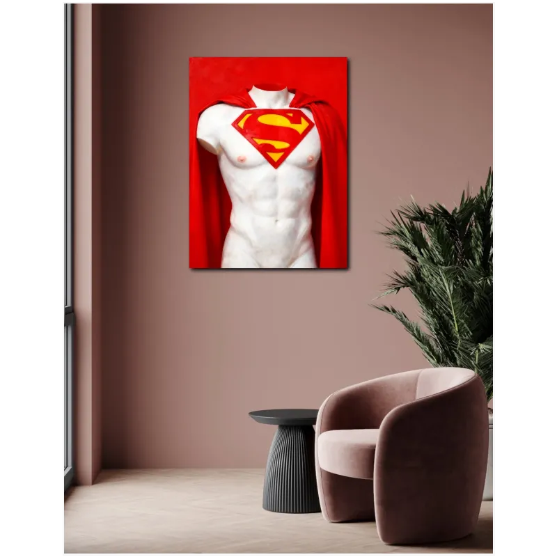 Κλασικό Άγαλμα Κορμός Superman Pop Art Κόκκινο